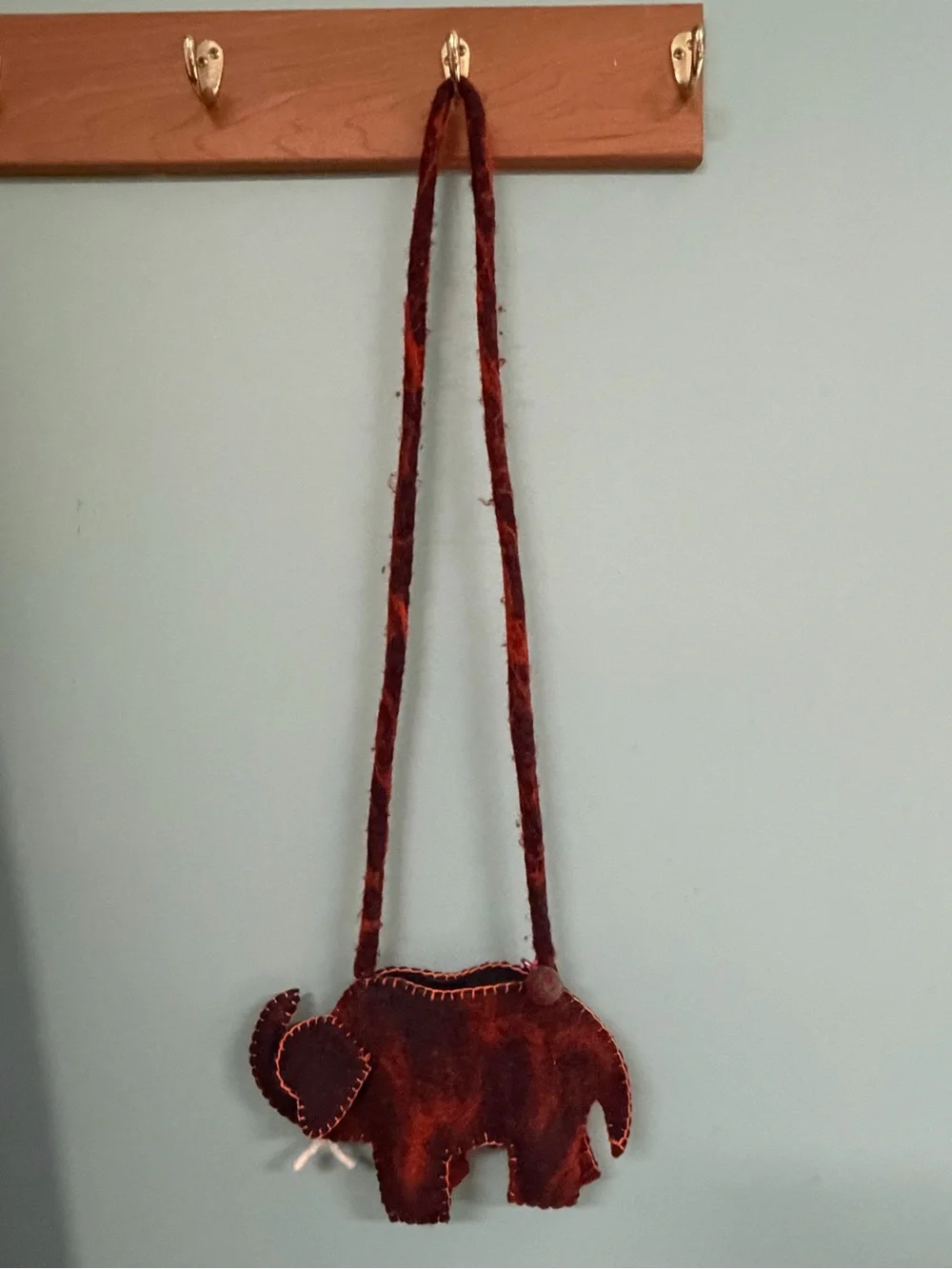 Handmade fair trade multi color Elephant Kids Crossbody zipper purse